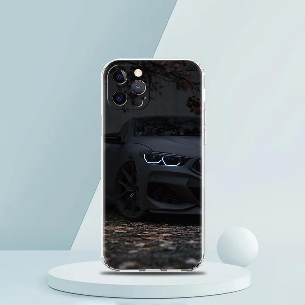 Крутой спортивный черный чехол для телефона с изображением машины для iPhone 16 15 14 13 12 Pro Max Чехол Прозрачный для iPhone 11 Pro Max 7 8 Plus XS XR Сумки