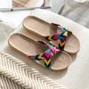 Women Men Home Indoor Floor Shoes Ladies Casual Flat Slides Sandals Cross Belt Hemp Flip Flops