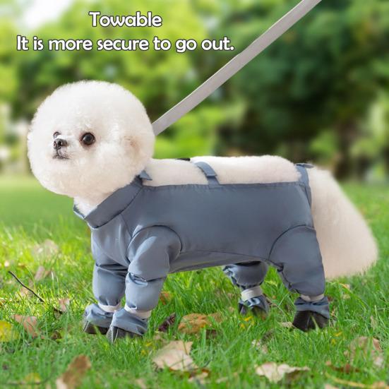 Ботинки для собак, леггинсы с регулируемым ремешком, водонепроницаемые, пыленепроницаемые, нескользящие, для защиты лап собак, обувь, зимние штаны, для улицы, маленькие, средние, для собак, с подтяжками