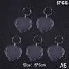 5Pcs Blank Photo Frame Keychain Clear Acrylic Keyring Insert Photo Split Key Pendant Diy Key Holder Couple Anniversary Gifts