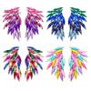 1 пара перьевых шипов в форме крыльев, серьги-гвоздики для ушей, персонализированные цветные стеклянные женские серьги-гвоздики, модные ювелирные изделия, подарок