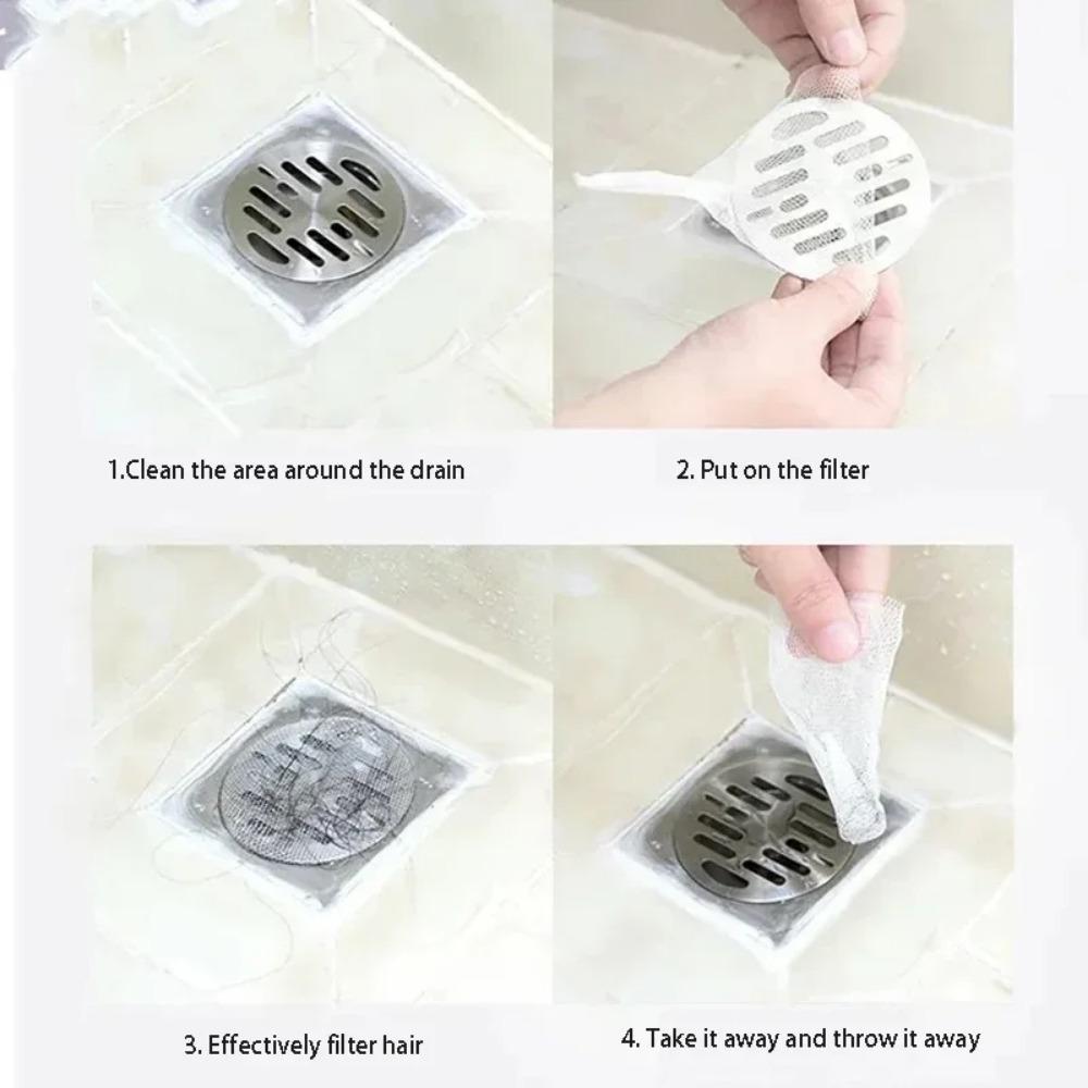 500Pcs Kitchen Sink Filter Mesh Disposable Sewer Garbage Drainage Screen Sewer Kitchen Floor Drain Filter Sink Anti-Blocking Disposable Cleaning