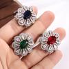Роскошное кольцо с цветком синего и зеленого цвета, изысканное женское ювелирное украшение от кутюр с подарком на день рождения