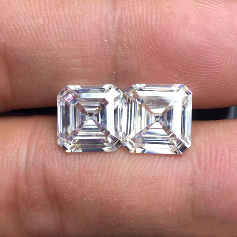 Cellacity White Short Square Aschi Mosanite 0.5 Cct-7.0 CT-D Color Laboratory Grown Diamond GRA Certificate