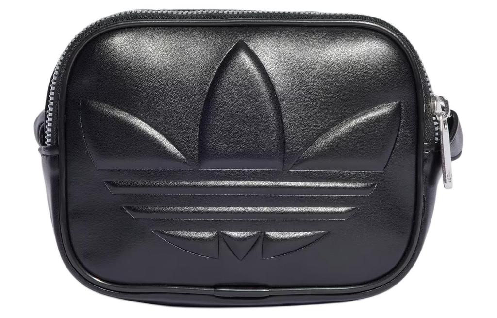 adidas Оригинальная полиуретановая кожаная сумка через плечо Adidas Originals Trefoil, Мини-сумка кросс-боди женская, Черная IT7379