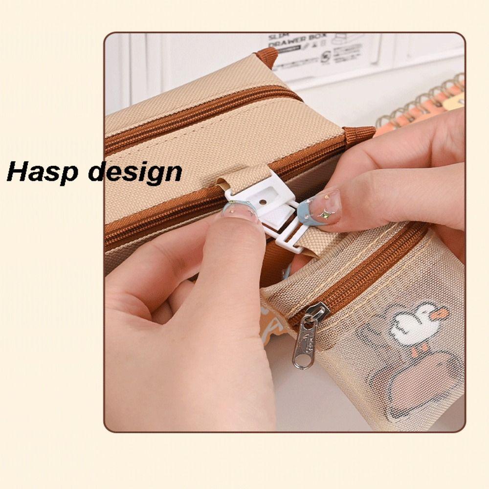 С сетчатым мешком сумка для хранения канцелярских принадлежностей пенал капибара высококачественная сумка для ручек универсальная