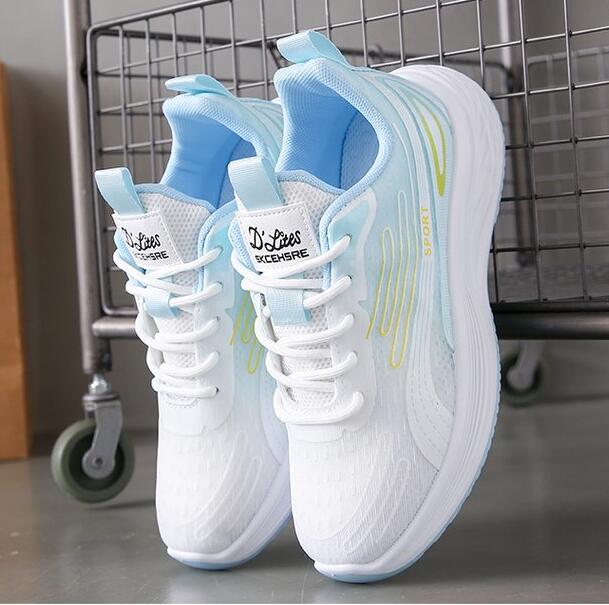 Модная обувь Новые кроссовки Fly-Knit Весна и лето Мягкая подошва Повседневная обувь для мам с сетчатым верхом Низкие кроссовки для бега и учебы