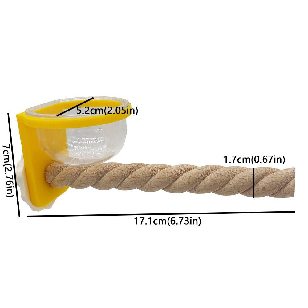 Wear-resistant Bird Cage Feeder Paw Grinding Parrot Wood Perch Bird Feeding Cup  Pet Bird Supplies