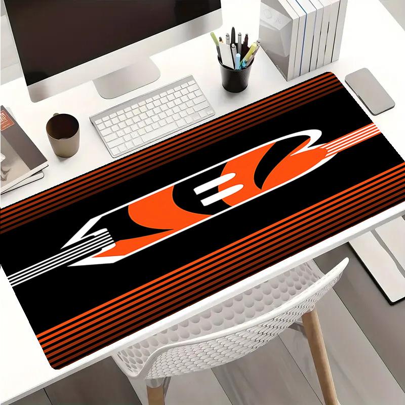 Cincinnati Bengals LOGO Mouse Pad - Non-Slip Rubber Base, Smooth Surface for Work,Gaming,Office,And Home Use, Desk Mouse Pad