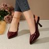 Мода 2025 Новая обувь Ретро Каблуки-рюмочки Женские туфли-лодочки Маленький квадратный носок Полый задний ремешок Женские сандалии Летняя обувь Офисные каблуки