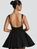 Sweet Spaghetti Strap Backless Dress with Large Bow - 2025 Spring Collection