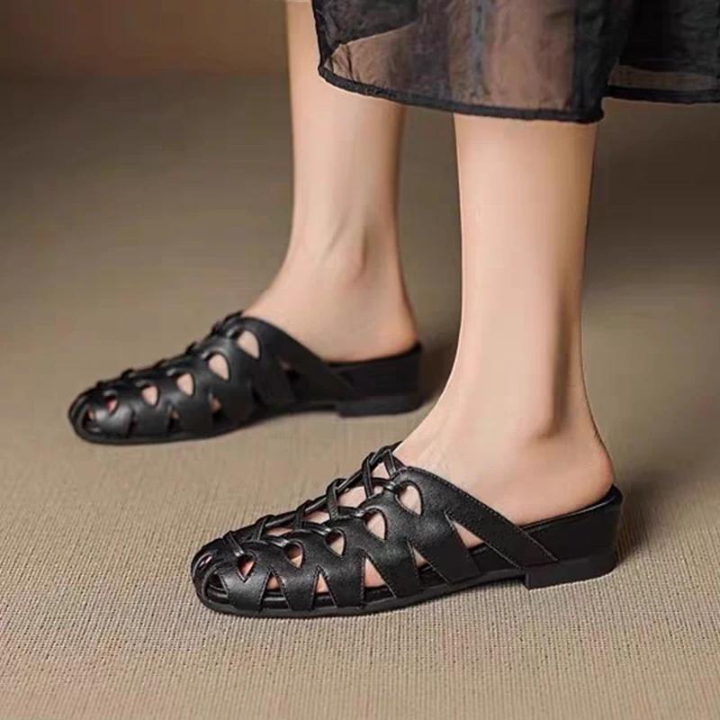 Модные балетки Женские туфли Мюли Слингбэки Тапочки Повседневные Уютные Женские сандалии Летний тренд 2025 Шлепанцы Повседневные шлепки Mujer De Zapatos