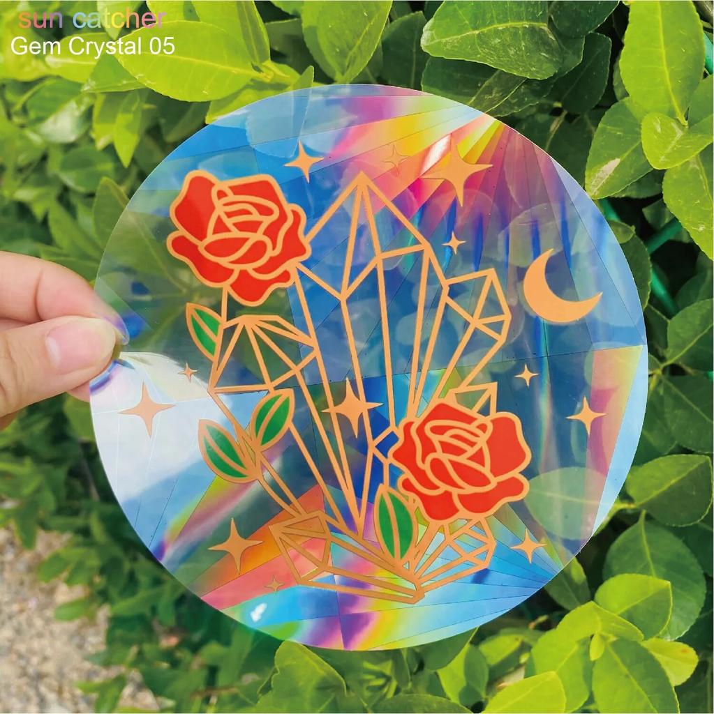 Красочная наклейка на окно, Ловец Солнца, радужная призма, бабочка, статическая стеклянная наклейка, ПВХ, противоударное стекло, домашний декор