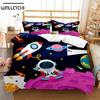 Cartoon Astronaut Digital Print Polyester Bedding Sets Child Kids Covers Boys Bed Linen Set For Teens Bedding Set