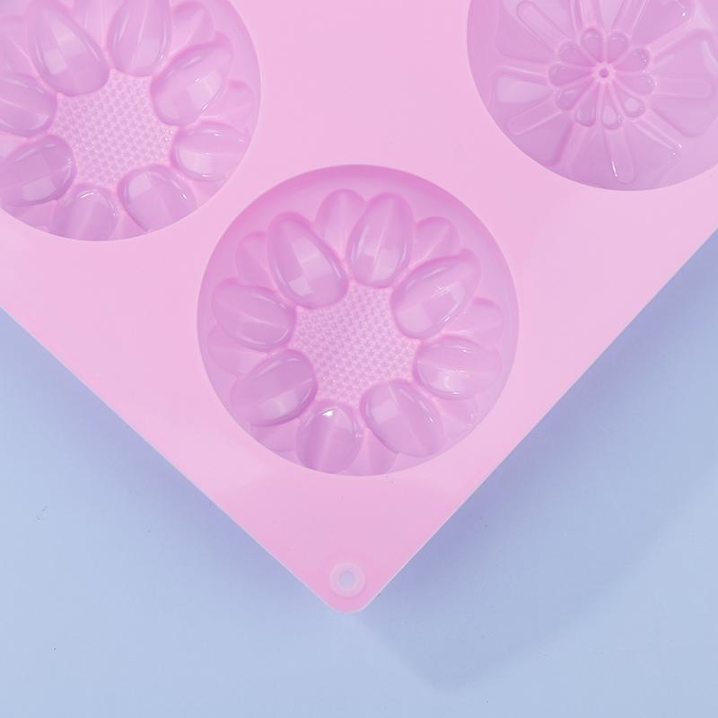 6-ячеечная 3D силиконовая форма в форме 3 разных цветов для DIY, форма для фондана, торта, мыловарения, свечей, торта, шоколада, для выпечки