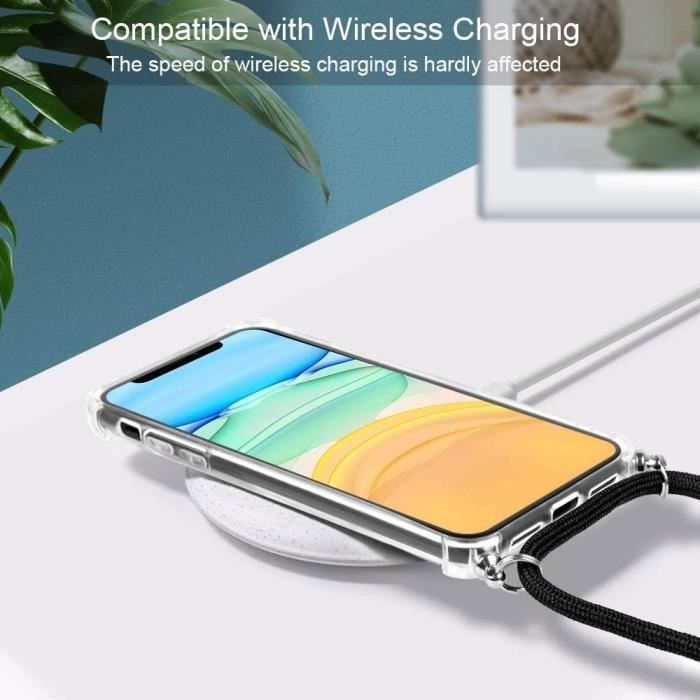 Coque de Protection - E.F.CONNECTION - pour iPhone 11 Pro - Souple - AntiChoc - Transparent-Noir