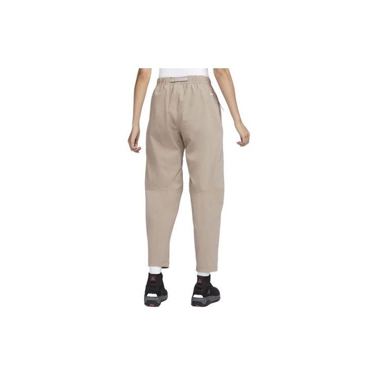 Nike Серия ACG однотонные прямые трикотажные спортивные брюки со средней посадкой и шнурком женские брюки цвета хаки, горно-белый FD5213-247