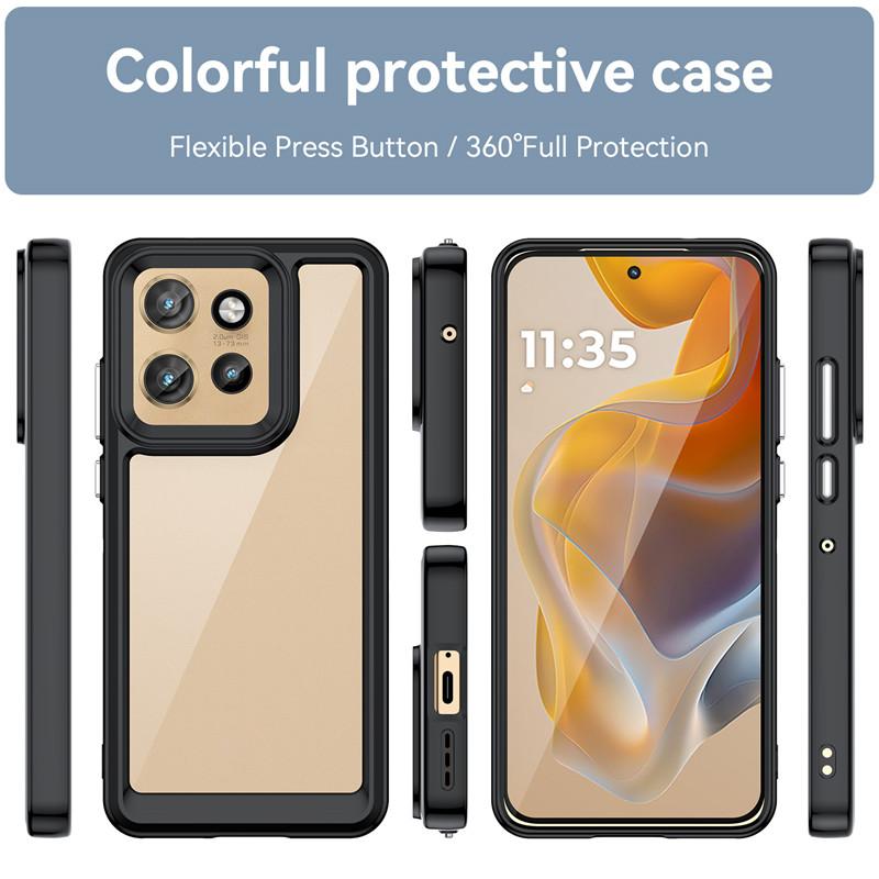 For Motorola Edge 50 Neo Case For Motorola Edge 50 Neo 5G Cover 6.4 Inch Colorful Soft Edge Silicone Transparent Bumper