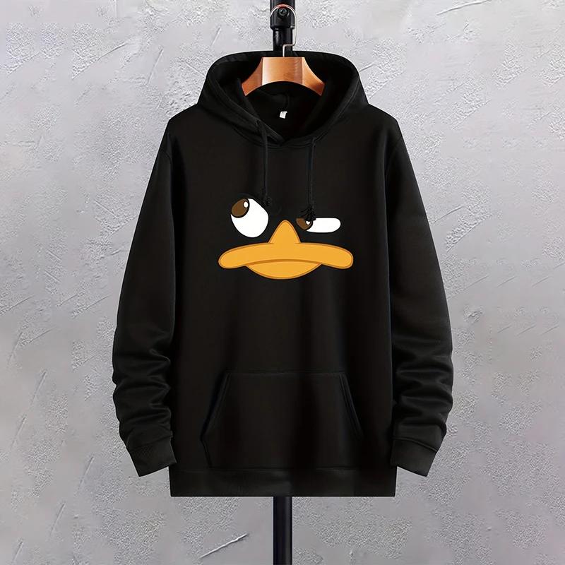 2025 Hooded Sweatshirts Funny Duck Printed Hoodies Men Women Daily Casual Sports Pullover Home Outdoor Hoody Tops Men's Clothes