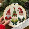 Рождественский набор для вышивания для начинающих и взрослых, набор для вышивки крестиком «Гном, рождественский домик на дереве» с пяльцами, иглами и нитками