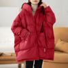 White Duck Down Jacket Large Size 2024 Winter New Fashion Casual Retro Loose Thickened Hooded Warm Jacket