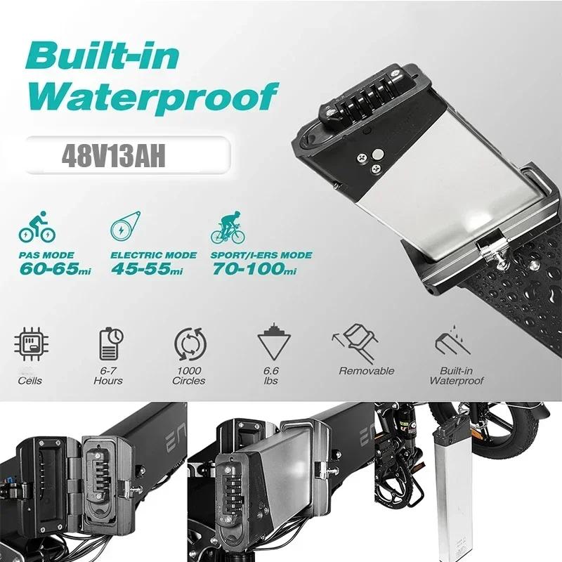 Электрический велосипед ENGWE X, 250 Вт, складной двигатель, 48 В, литиевая батарея 13 Ач, 20-дюймовый велосипед с толстыми шинами, электрический велосипед из алюминиевого сплава