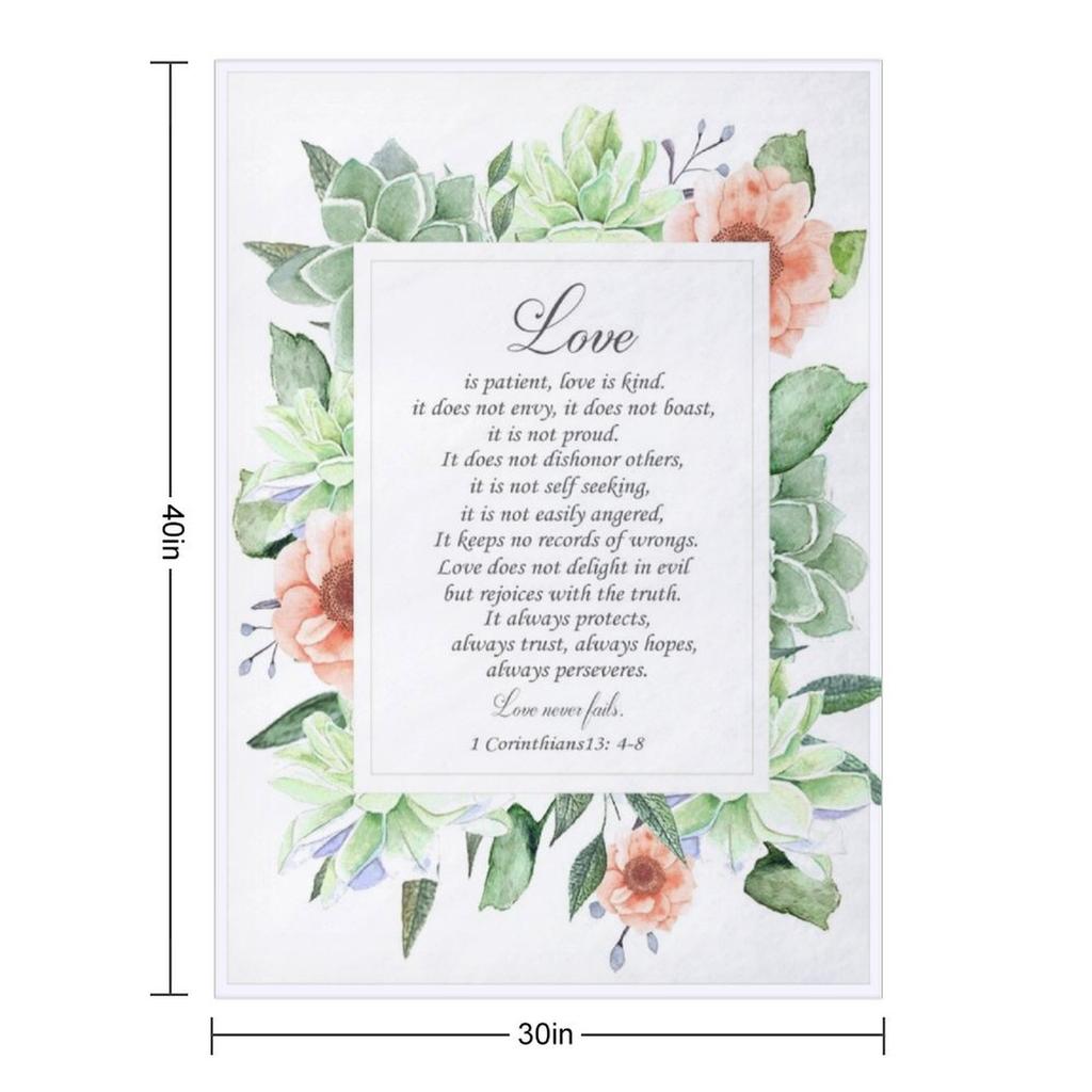 Bible verse 1 corinthians 13 Throw Blanket sofa bed Soft Beds Bed Quilt Blankets