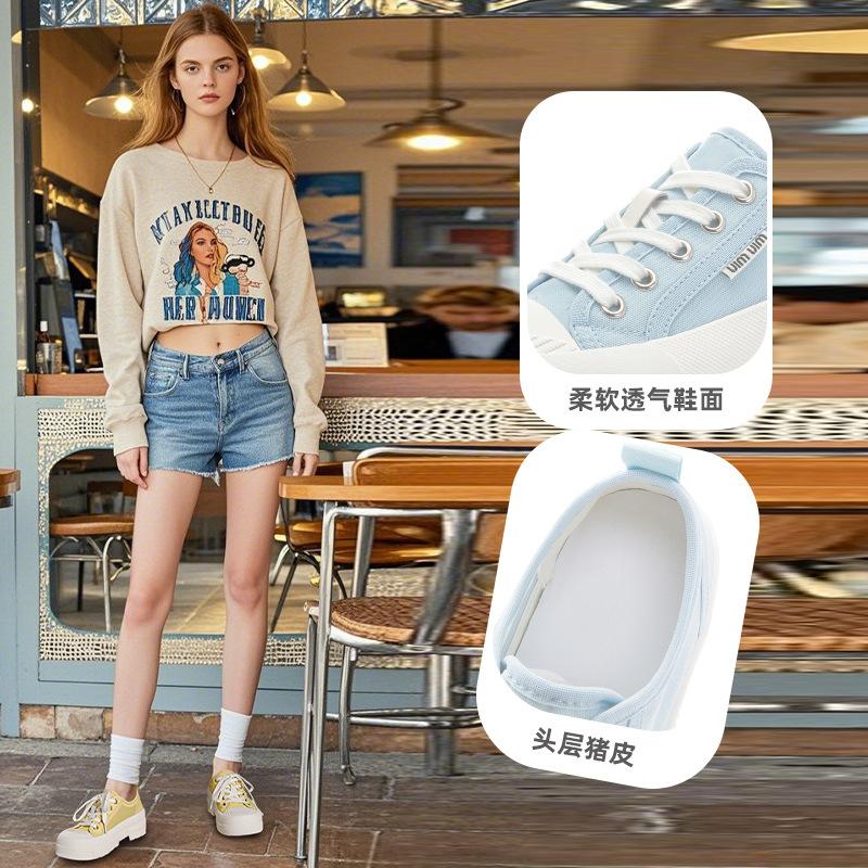 Summer casual single shoes women's 2025 new versatile round head lace-up little white shoes women's fashion and comfortable sports board shoes women