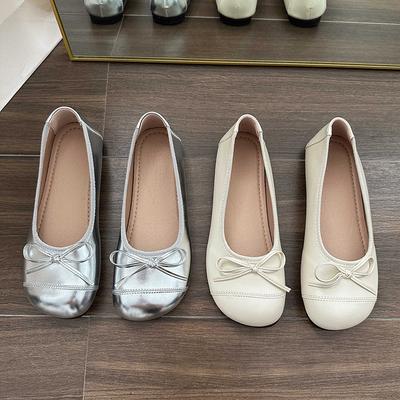 Мода Мода Универсальная Женская Обувь 2025 Весна Новая Круглая Обувь на Плоской Подошве С Неглубоким Вырезом Туфли Мэри Джейн Противоскользящая Женская Повседневная Обувь Zapatos