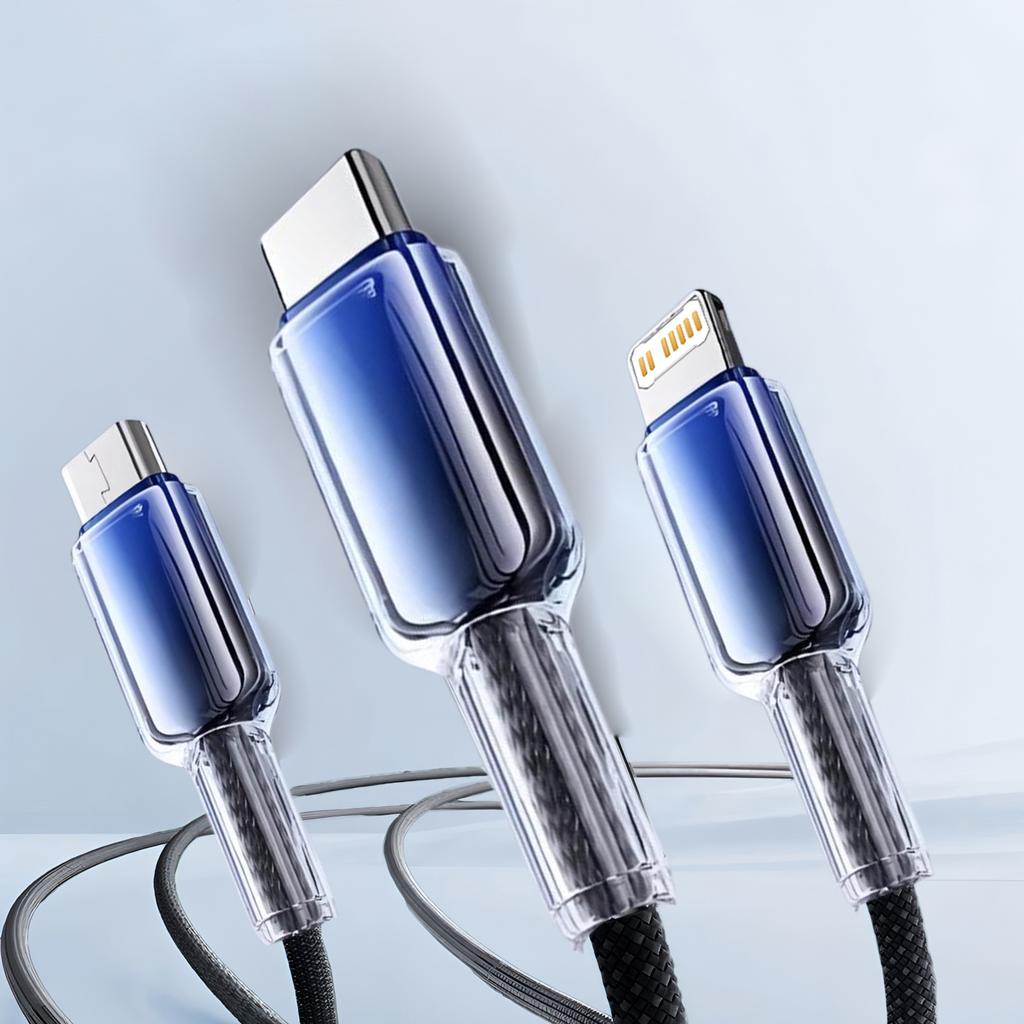 3 в 1 Быстрая зарядка Type C USB-кабель Type C USB Micro Для iPhone Samsung Huawei Xiaomi Многопортовый Многозарядный провод