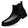 British Style Chelsea Men Boots Ankle Boots Retro Casual Leather Boots Side Zipper Male Business Footwear Handmade Walking Shoes