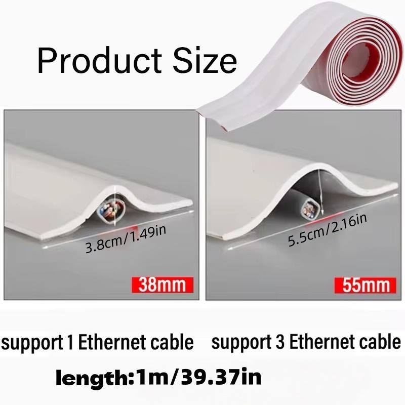 1pc Floor Cord Cover, PVC Soft Cord Covers,Cord Cover Floor, PVC Cord Covers for Wires on Floor for Hide Extension Cords & Preve