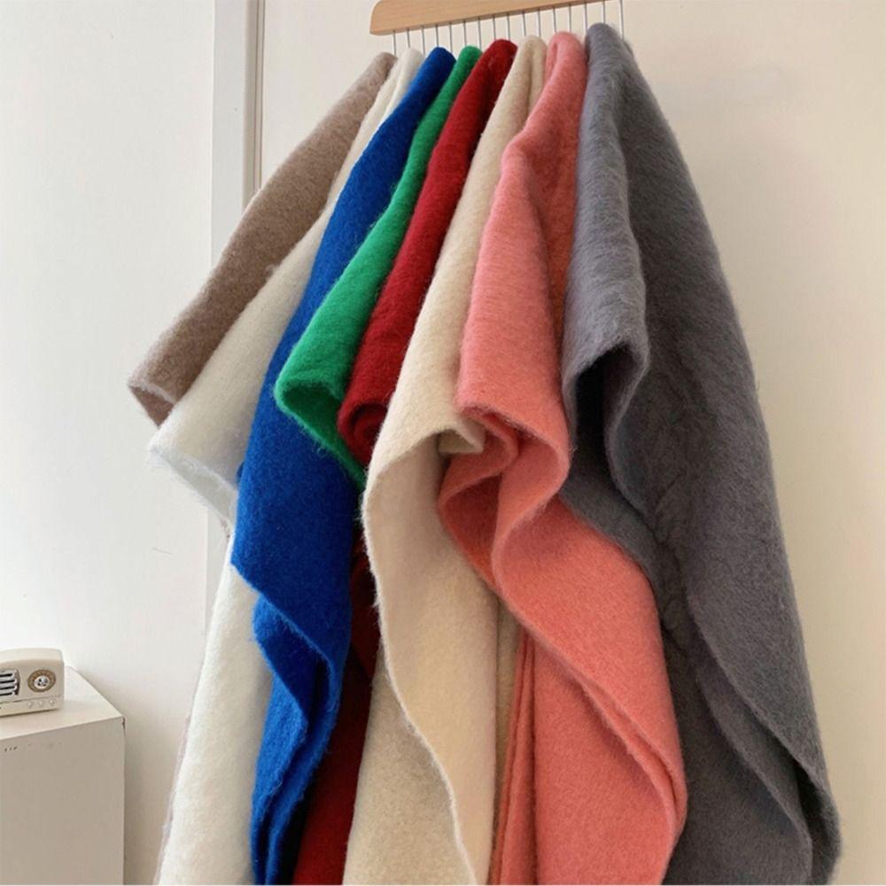 Warm Winter Cashmere Scarf Solid Color Wrap Shawls New Long Tassel Scarves Women