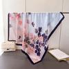 Literary Small Fresh Imitation Silk Printing Large Square Scarf Silk Scarf Shawl Headscarf Beach Scarf Neck Protection Scarf Decorative Scarf