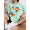 Painted Lady Face Personality Design Print T Shirt Female Street Comfortable T-Shirt