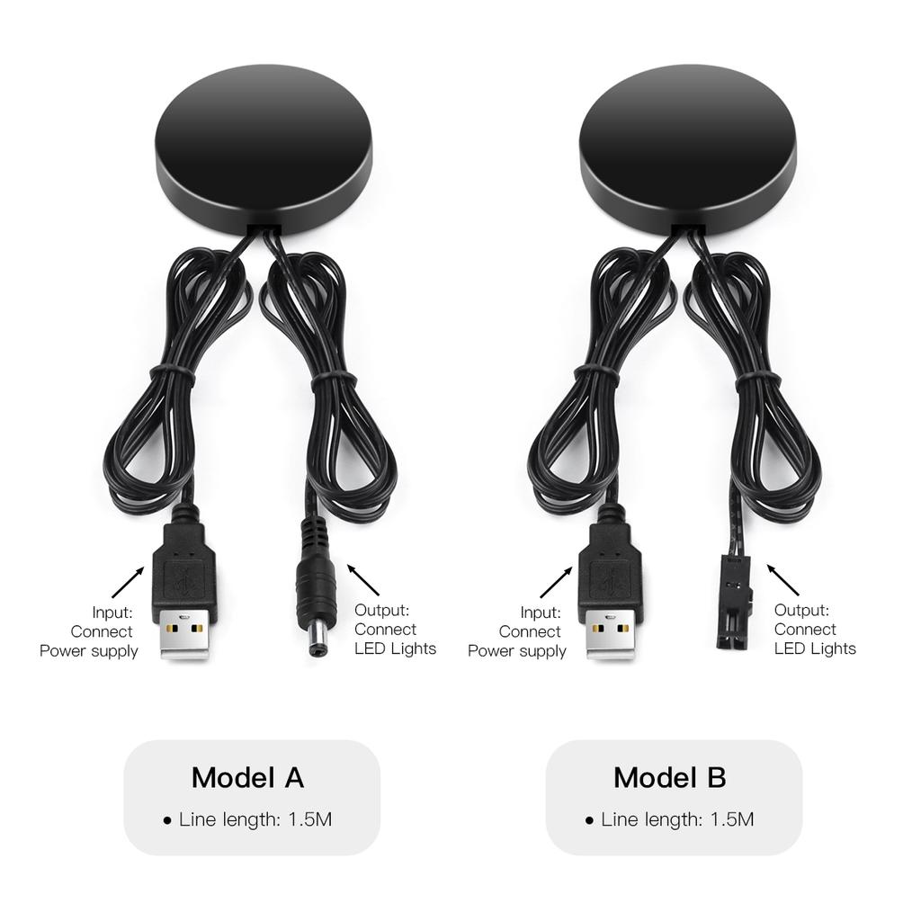 DC 5V USB LED Dimmer Touch Sensor Switch Penetrable 25mm Wood Glass Acrylic Dimmable Switch DIY Kitchen Cabinet Wardrobe Lamp