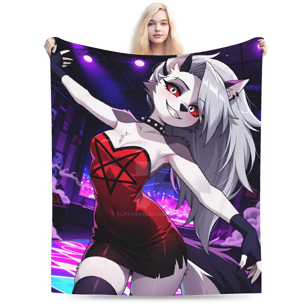 Blitzo Plush Blanket Kids Helluva Boss Flannel Throw Blanket For Living Room Warm Soft Custom DIY Quality Bedspread Gift