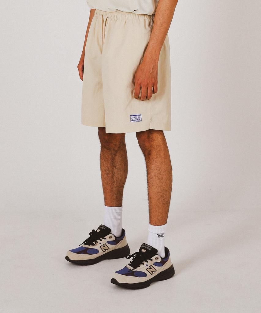 ALL DAY HOOPS Washable Nylon Shorts Beige
