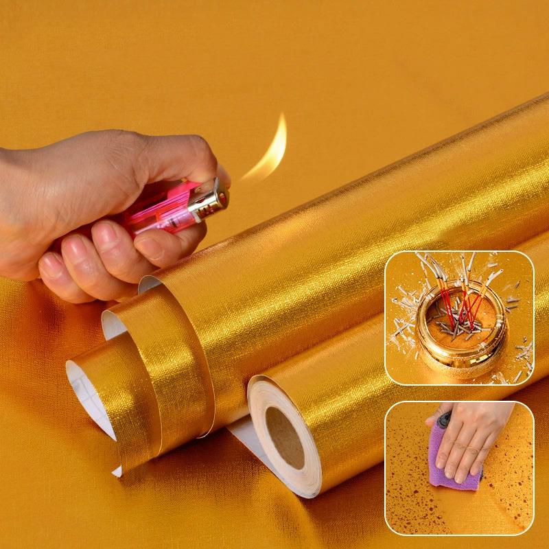 Золотые самоклеящиеся обои Будда украшение стола Ремонт Огнестойкая золотая бумага Украшение дома