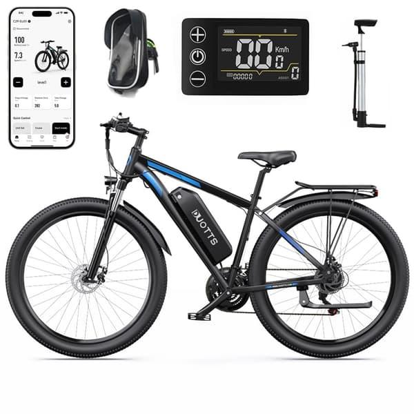 DUOTTS Электровелосипед для бездорожья C29, двигатель 750 Вт, аккумулятор 48 В 15 Ач, запас хода 100 км, Shimano 21 скорость, водонепроницаемость IP55