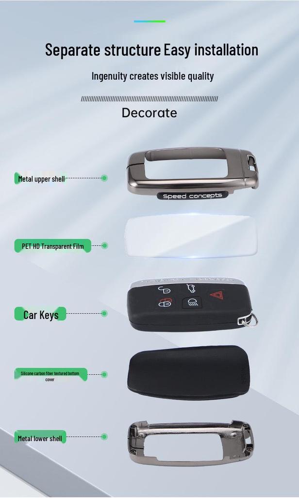 Чехол для ключа Land Rover и Jaguar для Range Rover, Discovery, Defender, Evoque, Velar, Sport, Freelander - Защитный корпус