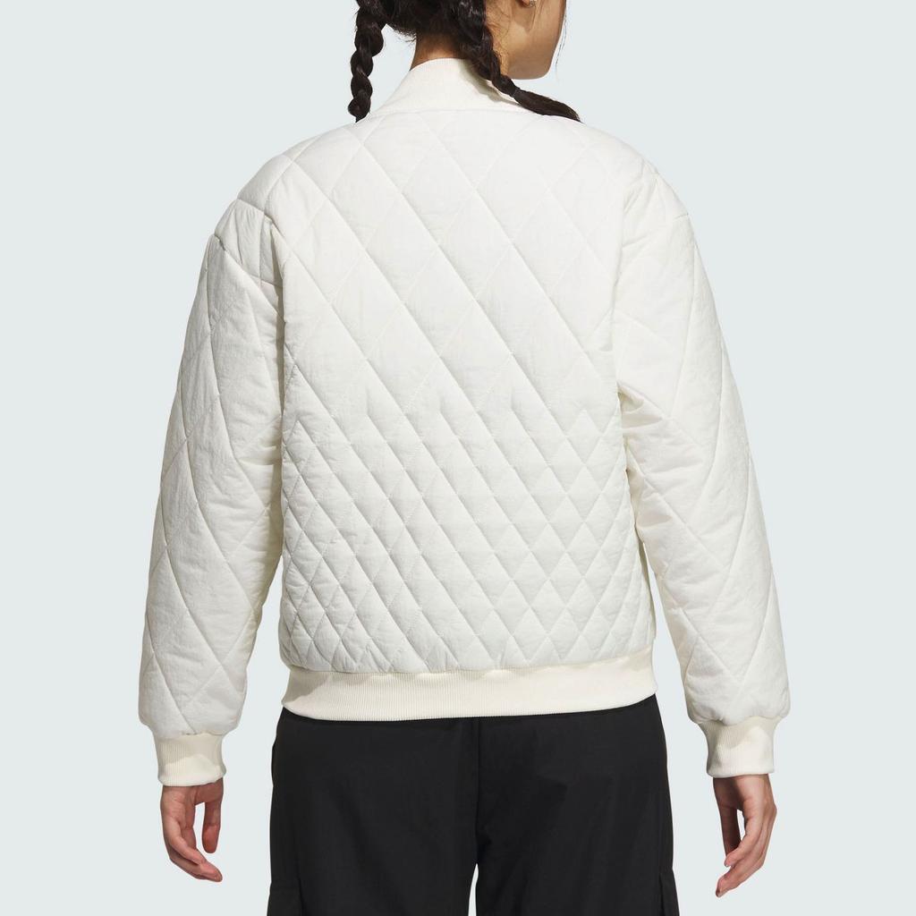 Adidas Sports Casual Long Sleeve Cotton Jacket Women Jacket Off-White IK7630