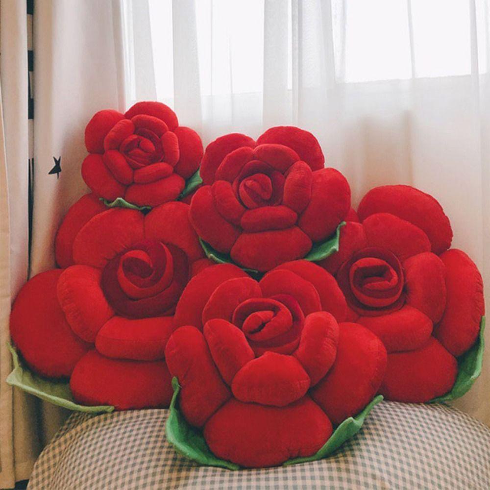 3D Throw Pillows Flower Shaped Cushion Romantic Rose Pillows Home Decor
