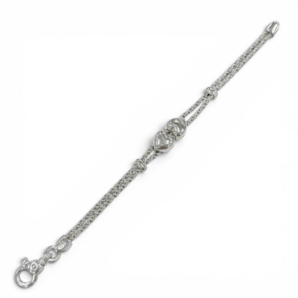 Excellent TIFFANY&Co. bracelet heart double rope Silver 925 Women Used