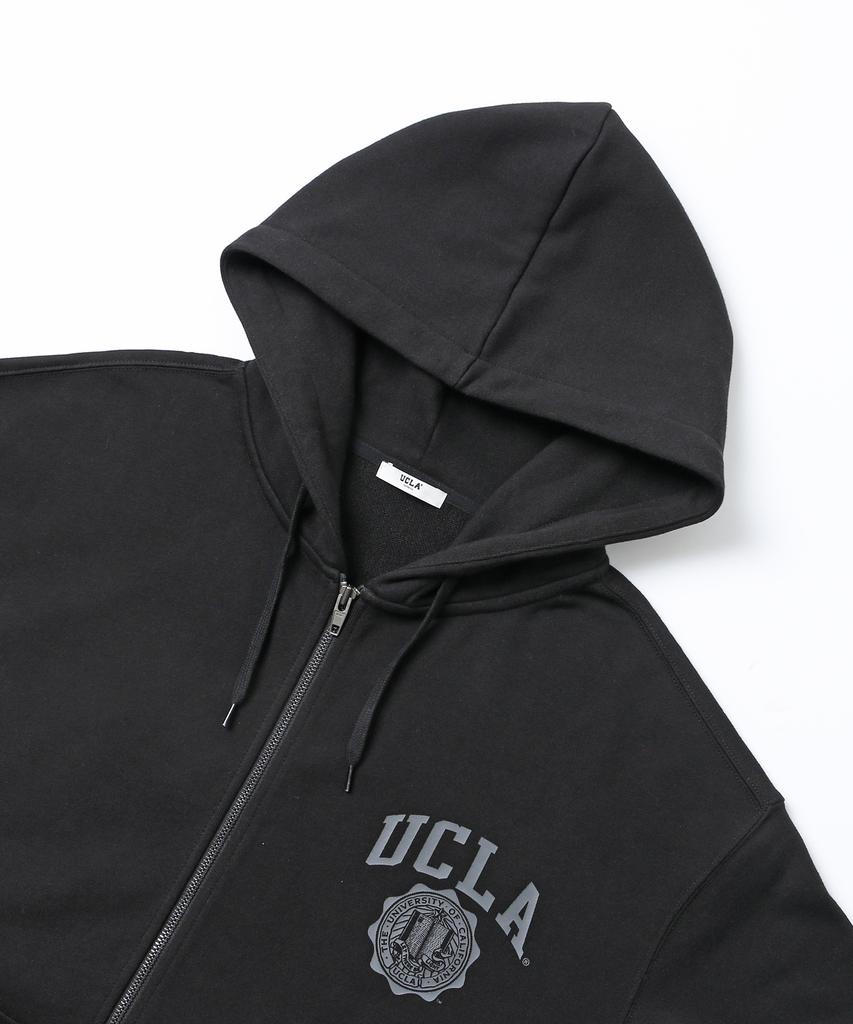 Унисекс Ретро Худи на молнии в стиле преппи UCLA [Черный] (Ubbgd90)