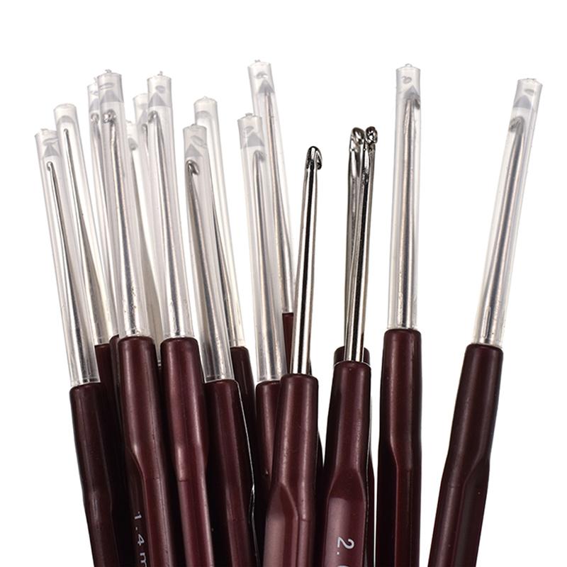 1PC DIY Crochet Hook Knitting Needles 0.5-2.5mm Silver Head Aluminum Alloy Accessories Craft Kit