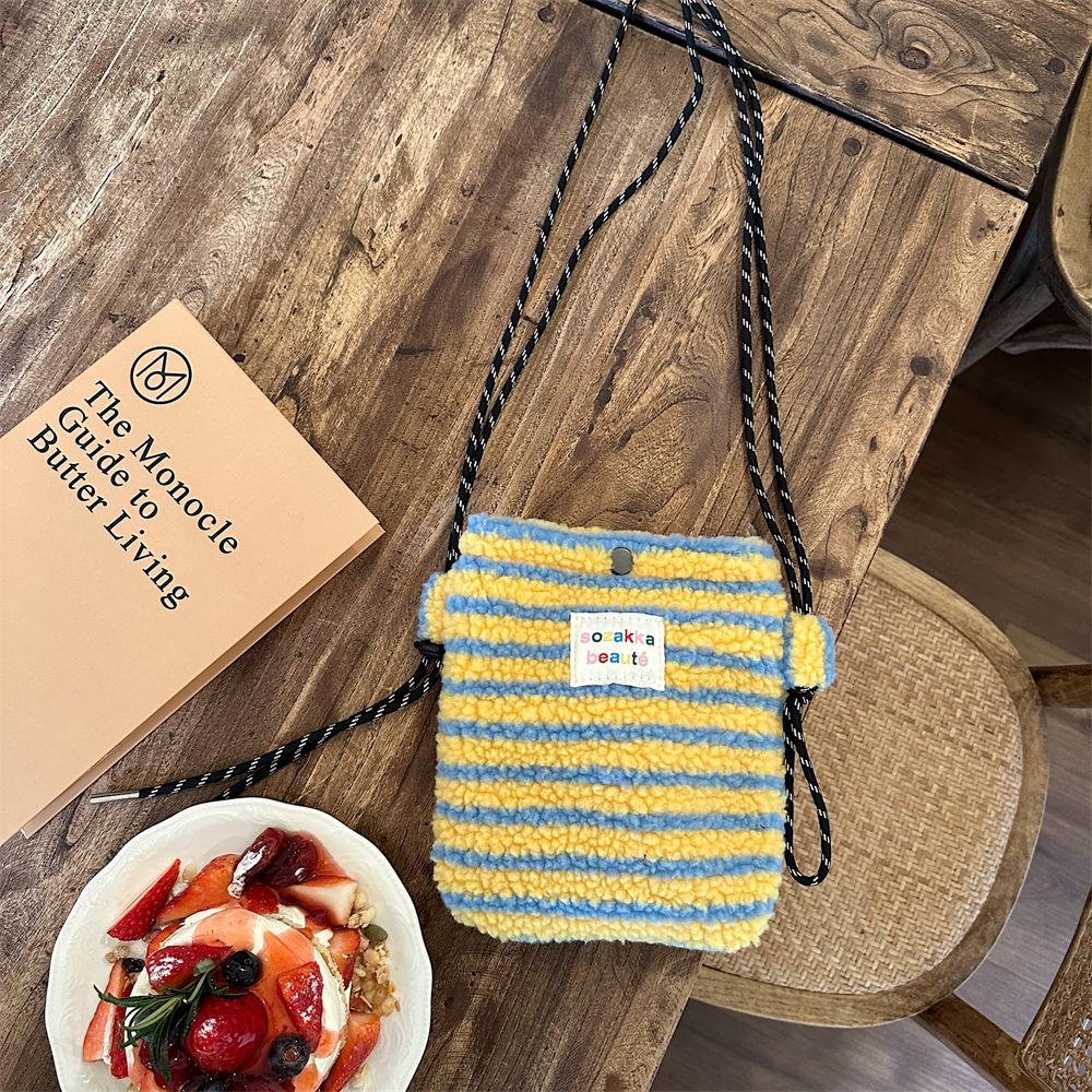 Модная плюшевая радужная сумка в горошек, милая маленькая сумочка, розовая на плечо, кроссбоди, женская сумка для покупок и хранения, портативный чехол для телефона