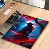 1pc Dark Red Demon Portrait Printed Chair Rug for Home Office Use, Living Room Kitchen Game Room Area Carpet