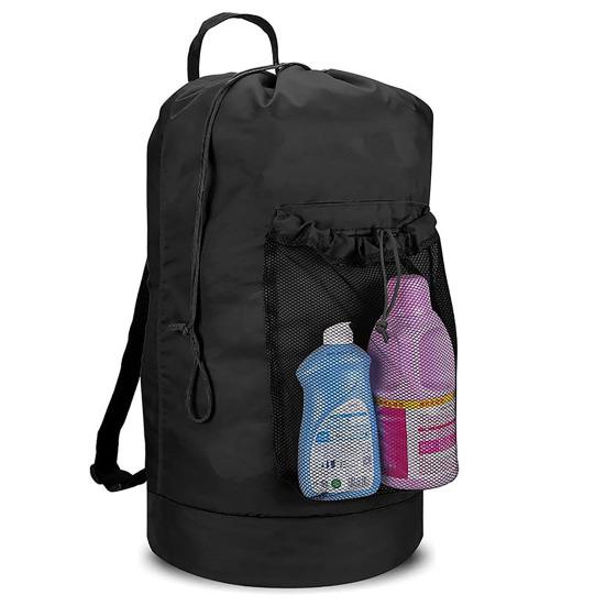 Сумка для грязной одежды, сверхмощный водонепроницаемый портативный рюкзак для стирки с регулируемыми ремнями для путешествий в общежитии