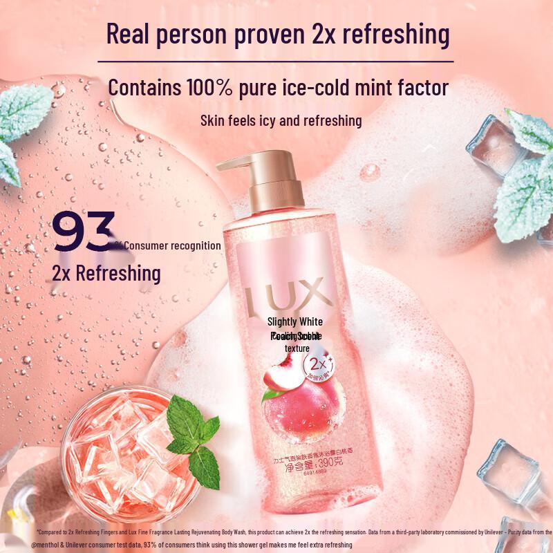 LUX White Peach Foaming Body Wash 390g